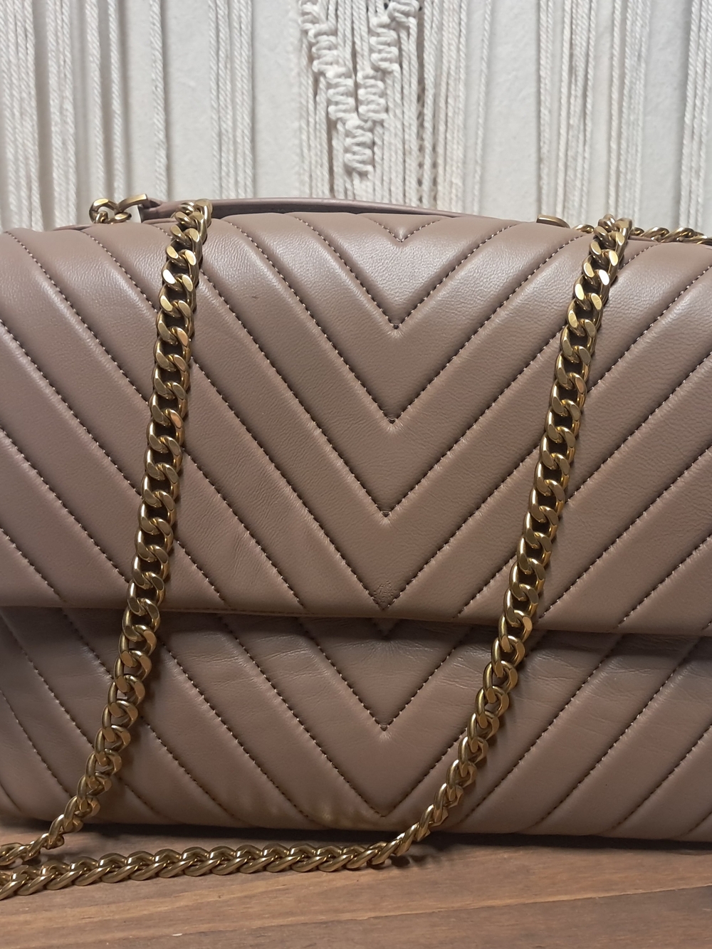 Quince Italian Leather Quilted Convertible Crossbody Bag - Dark Taupe - Picture 3 of 9
